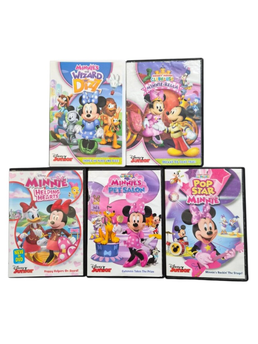 5 Disney Junior DVD Pop Star Minnie, Minnie-Rella, Helping Hearts, Pet Salon